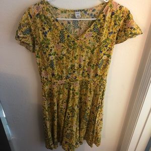 Old Navy Yellow Floral Dress